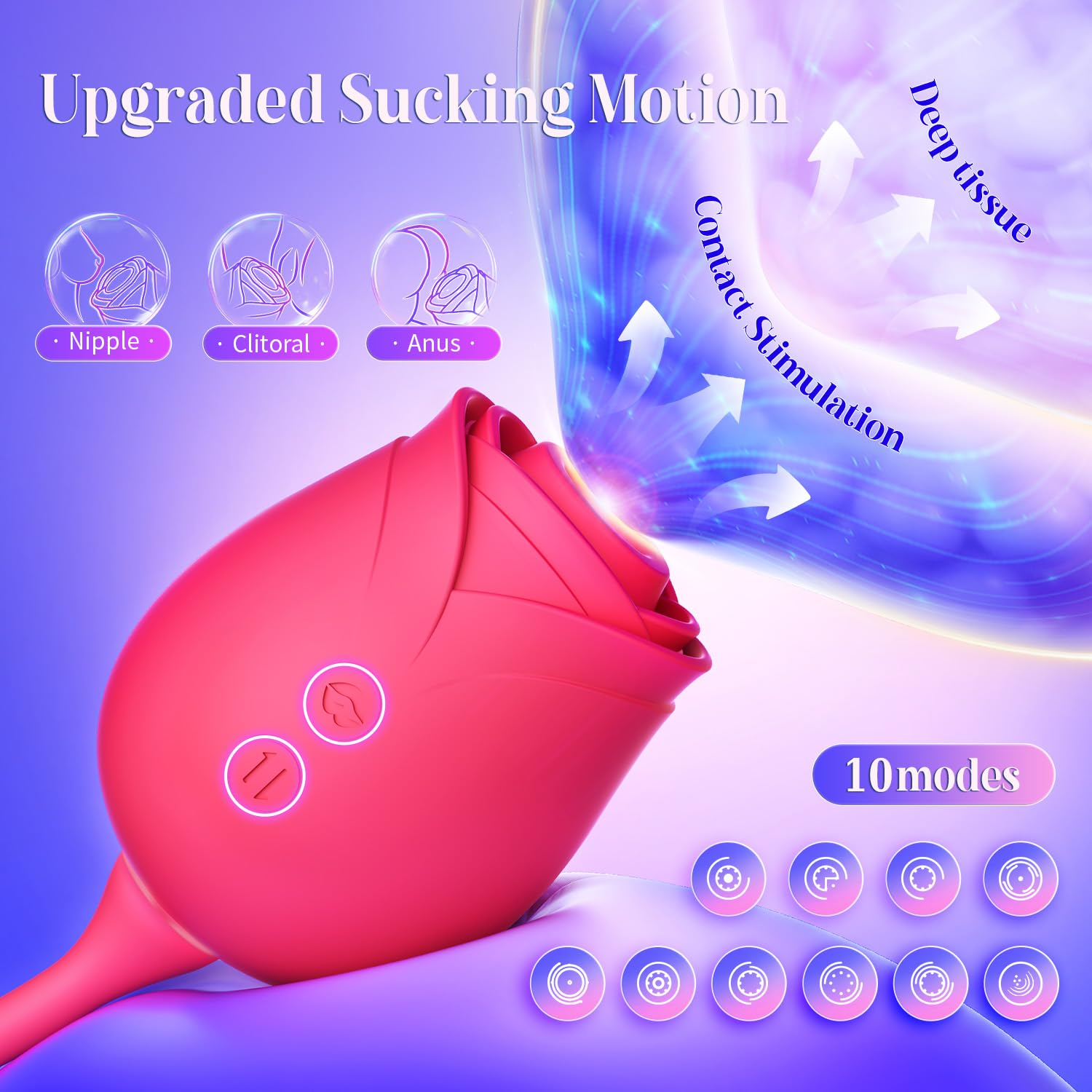 USB-Rechargeable Rose Suction & Vibration Vibrator – Multi-Function Clitoral & G-Spot Stimulator for Women & Couples