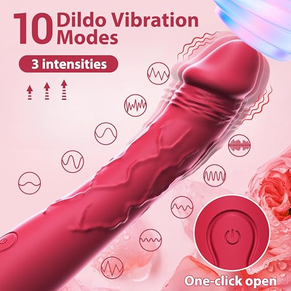 7.6 Inch Realistic Dildo Vibrator for Women，10 Powerful Vibration Modes for Clitoral and G-spot Stimulation, Waterproof Rose Adult Sex Toys for Women and Couples