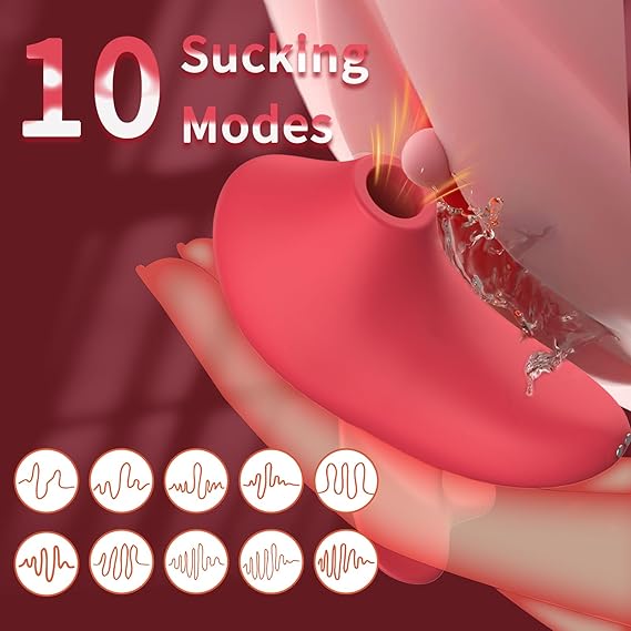 Sucking Vibrator Adult Sex Toys, Clitoral Vibrators Sex Toy with 10 Suction Modes, Adult Toys Clit Nipple Sucker for Women, Waterproof Rose Stimulator for Womens Couples Pleasure