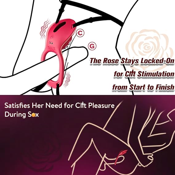 Couples Rose App Remote Control Wearable Vibrator, Couple Women Adult Sex Toys Games for Men, Hands Free Panty Clitoris Vibrator Vibrating Cock Ring,  BDSM Female Sex Toy Clitoral Stimulator