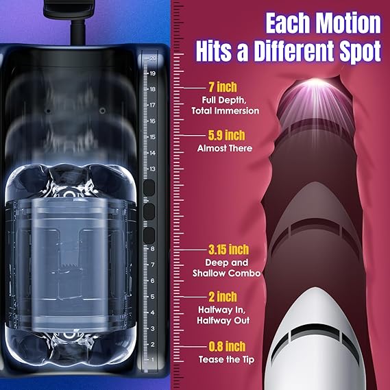 Male Masturbator Sex Toys for Men - Pocket Pussy Adult Toys with 7.8in Adjustable Thrusting Length & 9 Speeds, LCD Male Sex Toy Hands Free Masturbators with 2 Sleeves & Phone Stand Male Stroker