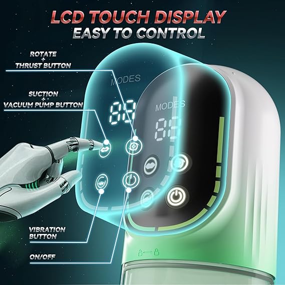  Male Masturbator Penis Pump - Male Sex Toys for Men Sex Toy Pocket Pussies 7 Thrusting Rotating Vibrating Sucking Licking Stroker Adult Toys Vacuum Pumps & Enlargers LCD APP S&M Ticklers