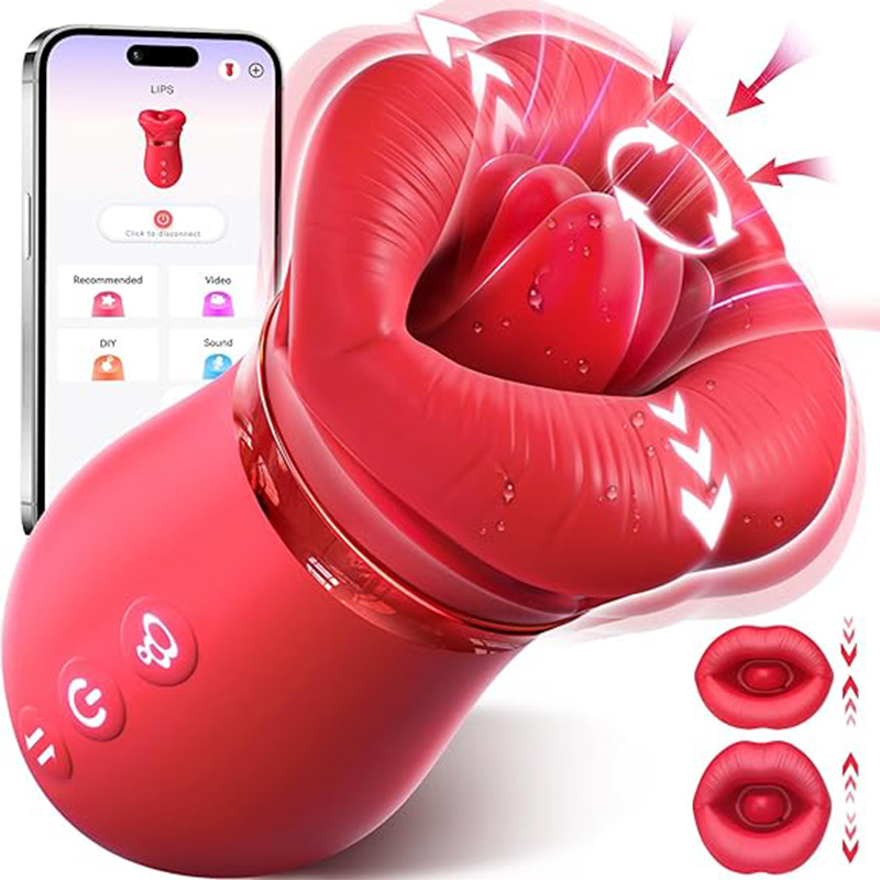 Vibrator Adult Sex Toys for Women -  5IN1 Mouth Sucking Vibrator Rose Sex Toy, 10 Tongue Licking, 3 Auto & 1 Manual Sucking Adult Toys New APP, Anal Clit Nipple Vibrators Female Couples Sex Toys
