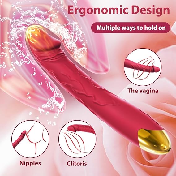 7.6 Inch Realistic Dildo Vibrator for Women，10 Powerful Vibration Modes for Clitoral and G-spot Stimulation, Waterproof Rose Adult Sex Toys for Women and Couples