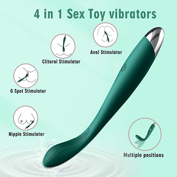 Adult Sex Toys for Women,Clitoral G Spot Vibrator with 10 Powerful Vibrating Modes,Clitoral Nipple Stimulator Finger Bullet Vibrators Waterproof Strapless on Dildo Anal Toys for Couple (Green)