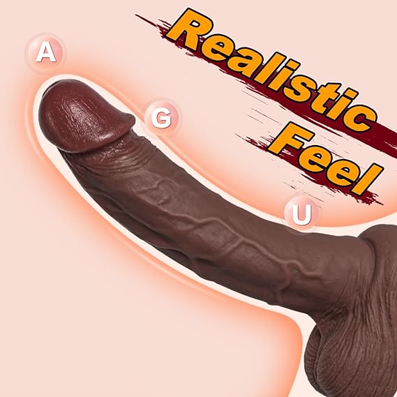 Realistic Dildo Ideal for Beginners Silicone Design with Powerful Suction Cup for Hands-Free G-spot and Anal Pleasure Authentic G-spot Stimulation Anal Toy for Women and Couples 7.7 inches (Brown)