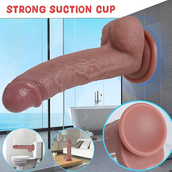 Kstert Realistic Dildo – 7.8 Liquid Silicone Toy with Strong Suction Cup, Lifelike Veiny Texture & Resilient Firmness, Hands-Free G Spot Focused Design for Women & Beginners