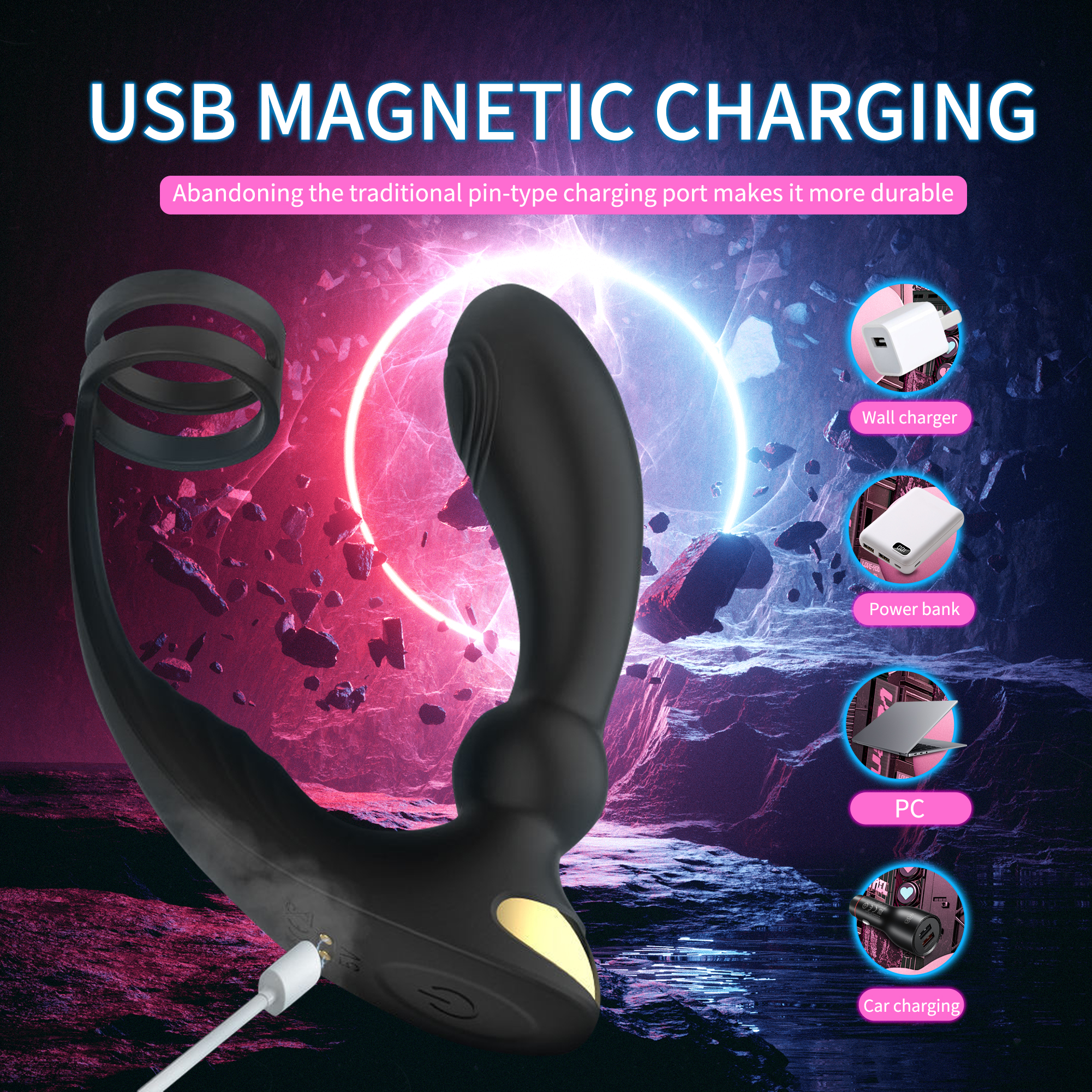 ‌USB Compatible Prostate Massager - 9 Vibration Modes