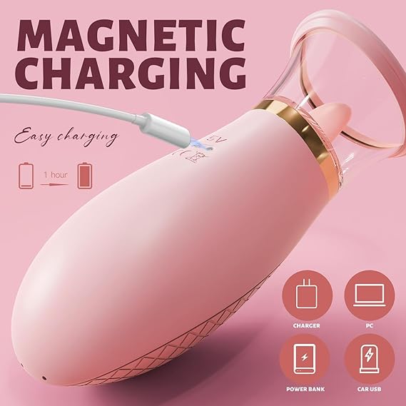  Clitoral Sucking Vibrator Sex Toys, 3 Sucking 9 Licking Modes Nipples Clit Sucker for Quick Orgasm, Tongue Vibrators Adult Toys for Women Couples (Lotus Pink)