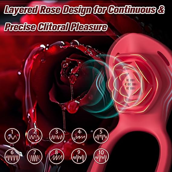 Couples Rose App Remote Control Wearable Vibrator, Couple Women Adult Sex Toys Games for Men, Hands Free Panty Clitoris Vibrator Vibrating Cock Ring,  BDSM Female Sex Toy Clitoral Stimulator