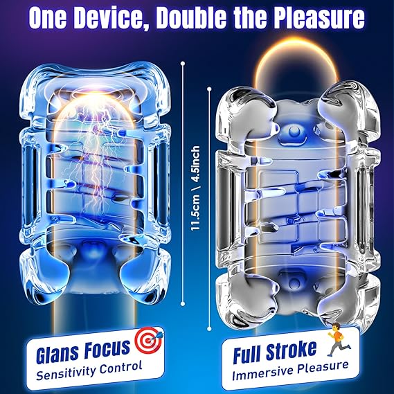 Male Masturbator Sex Toys for Men - Pocket Pussy Adult Toys with 7.8in Adjustable Thrusting Length & 9 Speeds, LCD Male Sex Toy Hands Free Masturbators with 2 Sleeves & Phone Stand Male Stroker