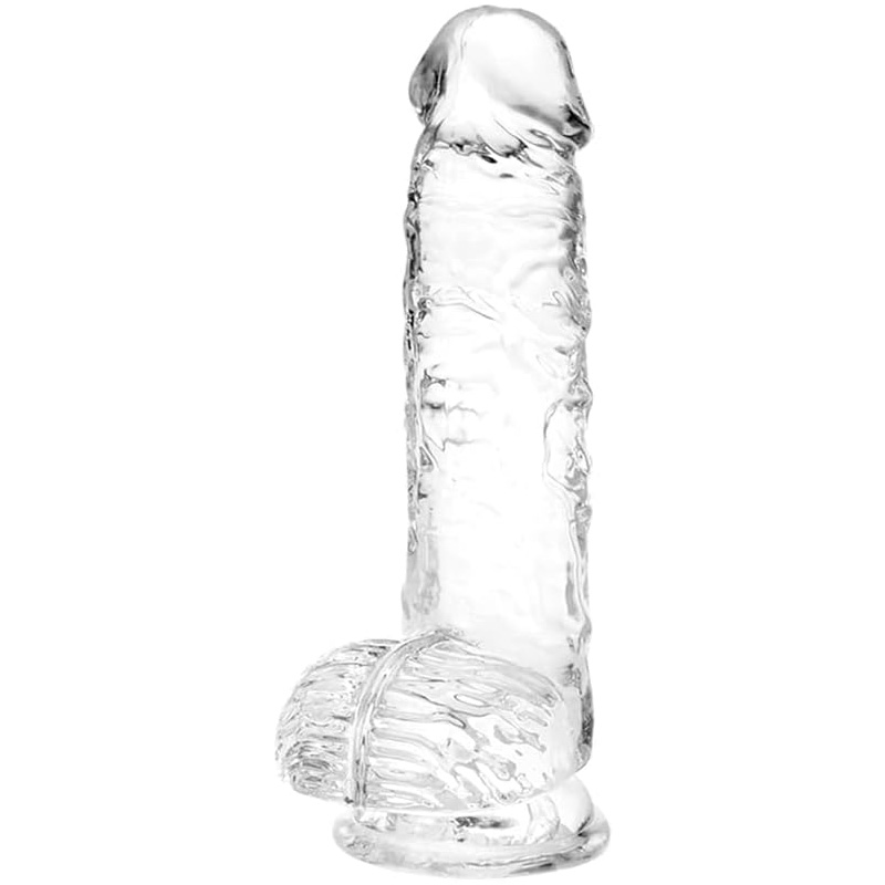 Small Realistic Clear 6 inch Cute Dildo,Adult Sex Toy with Suction Cup Dildo, Suitable for Beginner Women/Men/Gay with Thin and Slim Poke, can be Use for G-spot and Anal