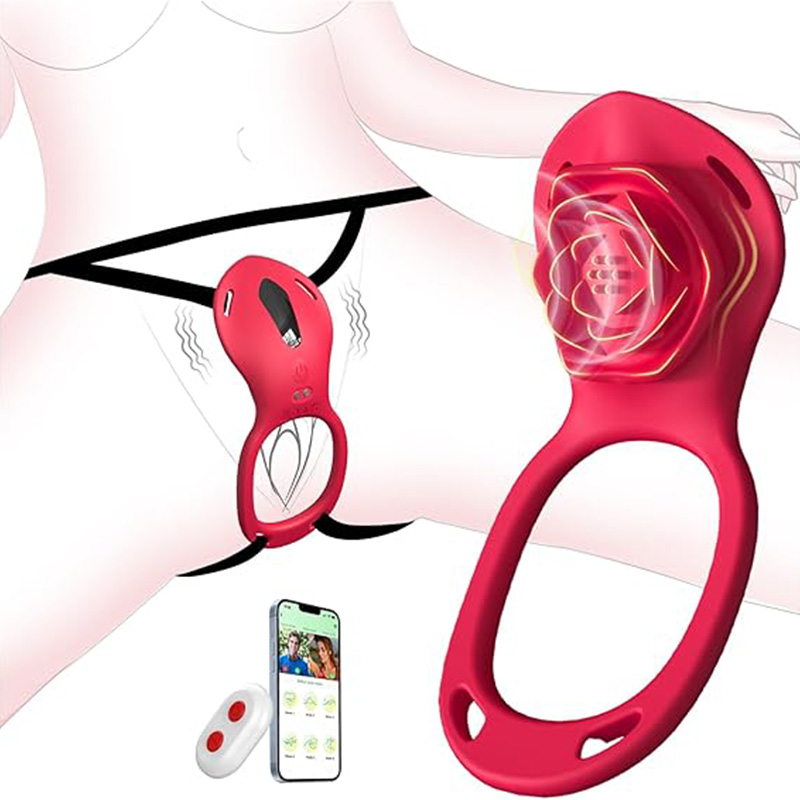 Couples Rose App Remote Control Wearable Vibrator, Couple Women Adult Sex Toys Games for Men, Hands Free Panty Clitoris Vibrator Vibrating Cock Ring,  BDSM Female Sex Toy Clitoral Stimulator