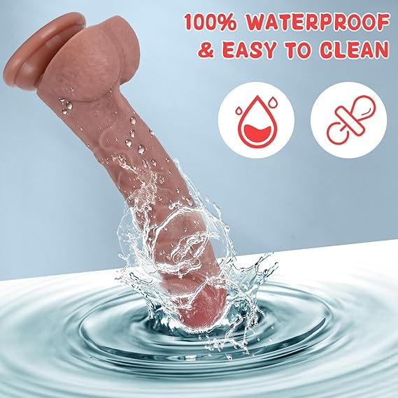 Kstert Realistic Dildo – 7.8 Liquid Silicone Toy with Strong Suction Cup, Lifelike Veiny Texture & Resilient Firmness, Hands-Free G Spot Focused Design for Women & Beginners