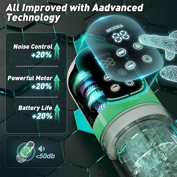  Male Masturbator Penis Pump - Male Sex Toys for Men Sex Toy Pocket Pussies 7 Thrusting Rotating Vibrating Sucking Licking Stroker Adult Toys Vacuum Pumps & Enlargers LCD APP S&M Ticklers