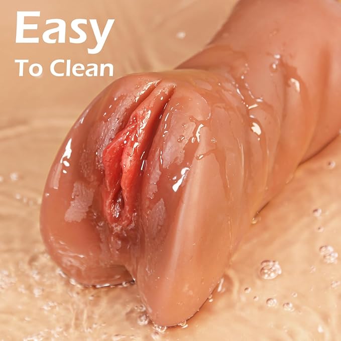 3 in 1 Pocket Pussy Male Masturbators with Lifelike Face, Sex Doll with Realistic Textured Mouth Vagina and Tight Anus, Masturbator Male Stroker Deep Throat Oral Adult Sex Toys for Men Pleasure(Brown)