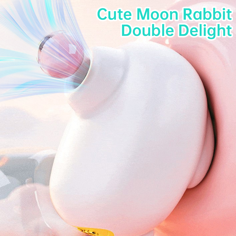 USB-Rechargeable Moon Rabbit Sucking & Vibrating Egg – Compact Waterproof Female Massager