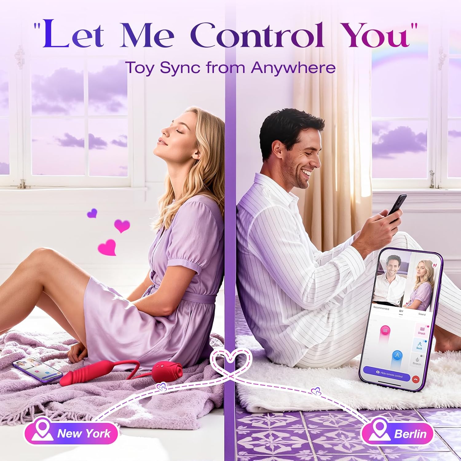 USB-Rechargeable Rose Suction & Vibrating G-Spot Vibrator – Multi-Function Clitoral & Couples Pleasure Toy