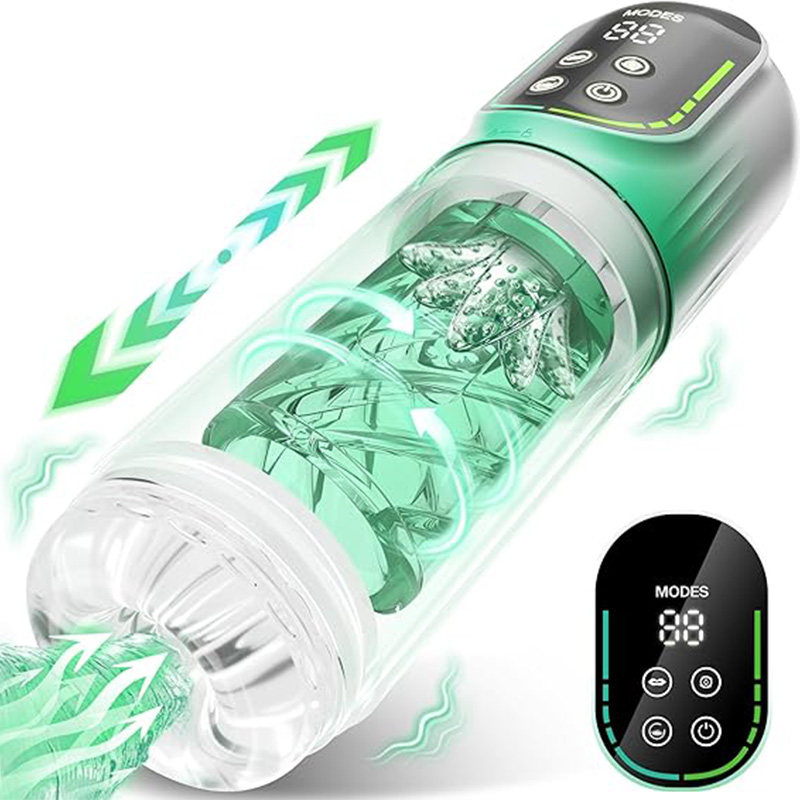  Male Masturbator Penis Pump - Male Sex Toys for Men Sex Toy Pocket Pussies 7 Thrusting Rotating Vibrating Sucking Licking Stroker Adult Toys Vacuum Pumps & Enlargers LCD APP S&M Ticklers