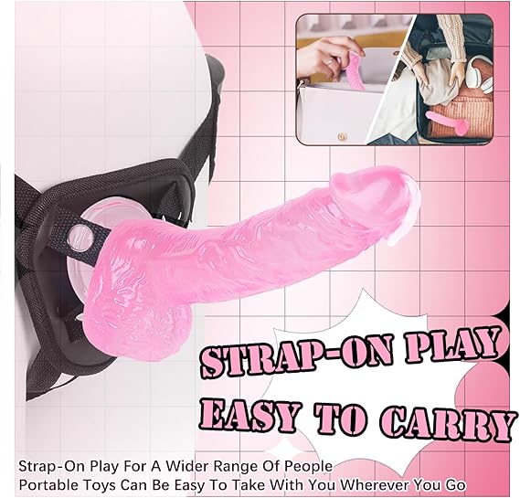 7 Inch Soft Pink Dildo, Realistic Silicone Medium Anal Dildos Stimulation Vaginal G-Spot and Anal, Safe Material Lifelike Men Penis with Strong Suction Cup, Adult Sex Toys for Women/Beginner Sexual