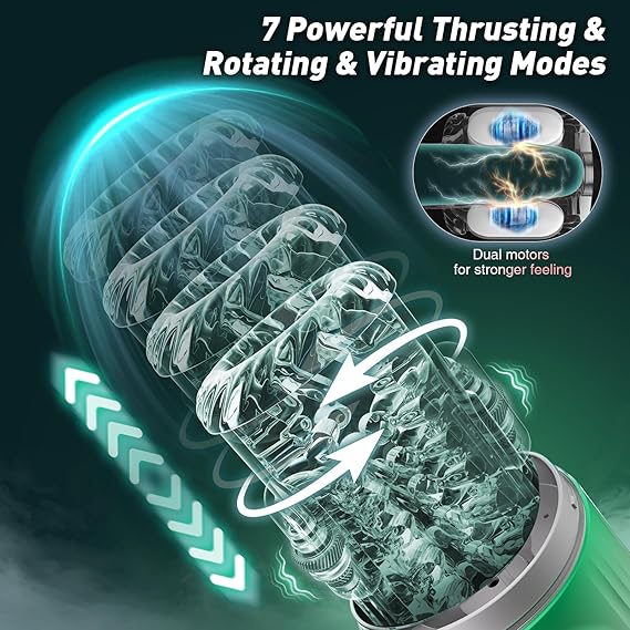  Male Masturbator Penis Pump - Male Sex Toys for Men Sex Toy Pocket Pussies 7 Thrusting Rotating Vibrating Sucking Licking Stroker Adult Toys Vacuum Pumps & Enlargers LCD APP S&M Ticklers