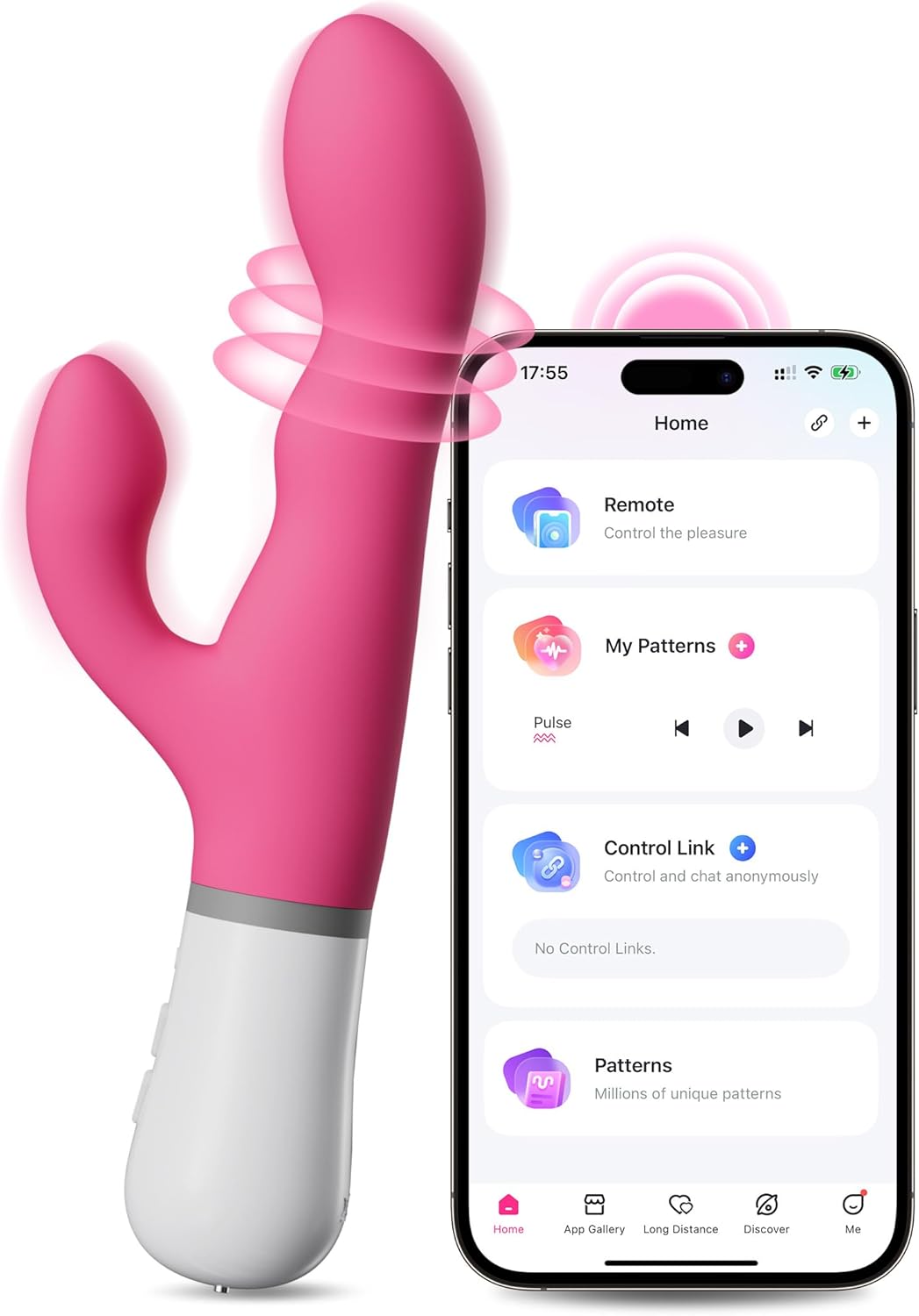  Rabbit Vibrator with Remote, Rotating Dildo Rabbit G Spot Clitoral Stimulator Adult Sex Toys & Games App Controlled with 10,000+ Vibration Modes Long Distance Vibrator for Women Couple