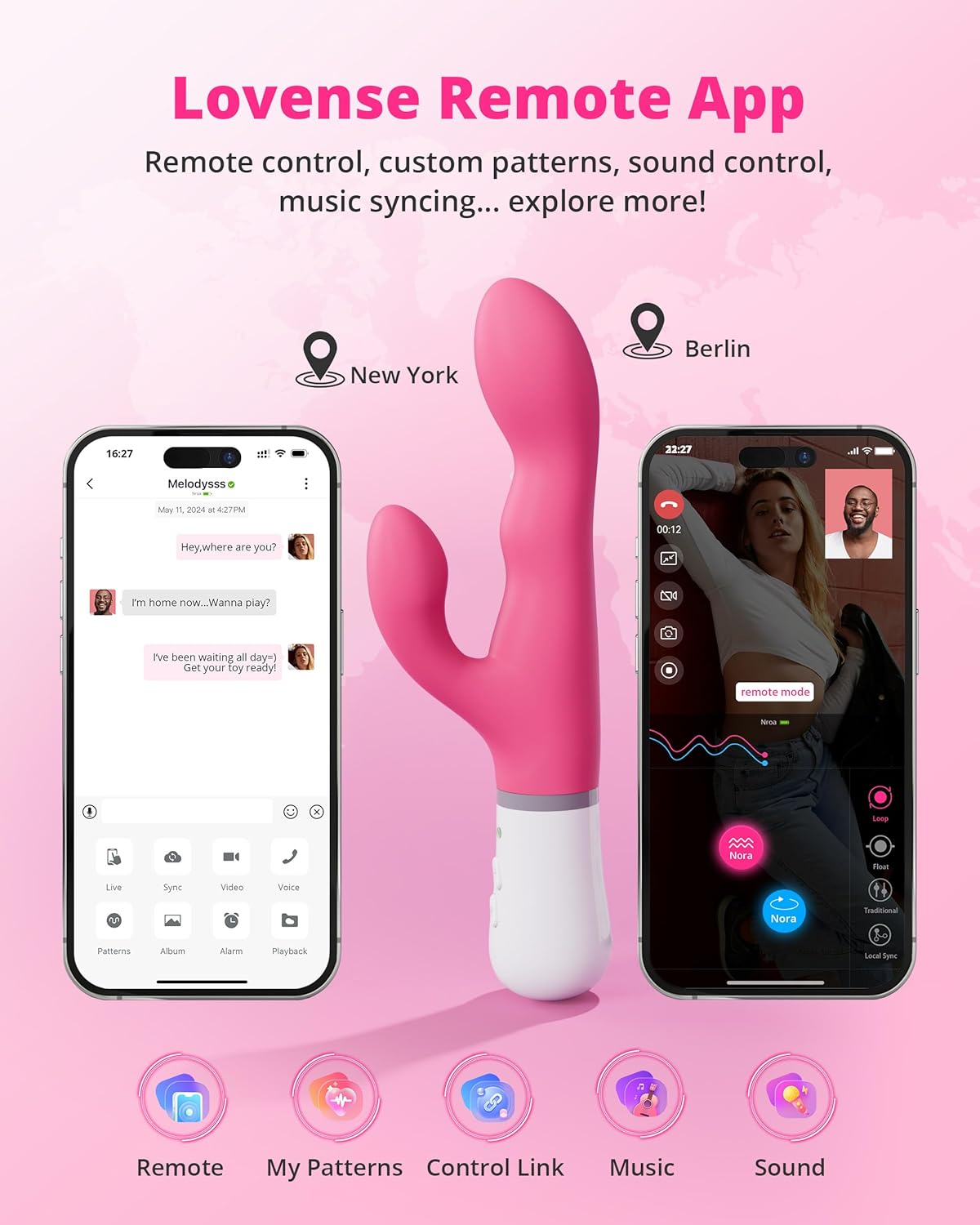  Rabbit Vibrator with Remote, Rotating Dildo Rabbit G Spot Clitoral Stimulator Adult Sex Toys & Games App Controlled with 10,000+ Vibration Modes Long Distance Vibrator for Women Couple
