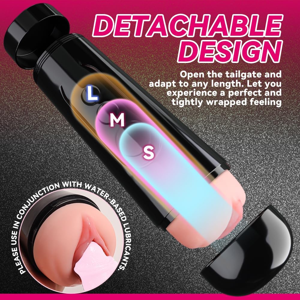  Male Masturbator Cup, Quiet Adult Sex Toys for Men Realistic Pocket Pussy Vagina Textured with 7.5in Depth Soft and Manual Sex Machine
