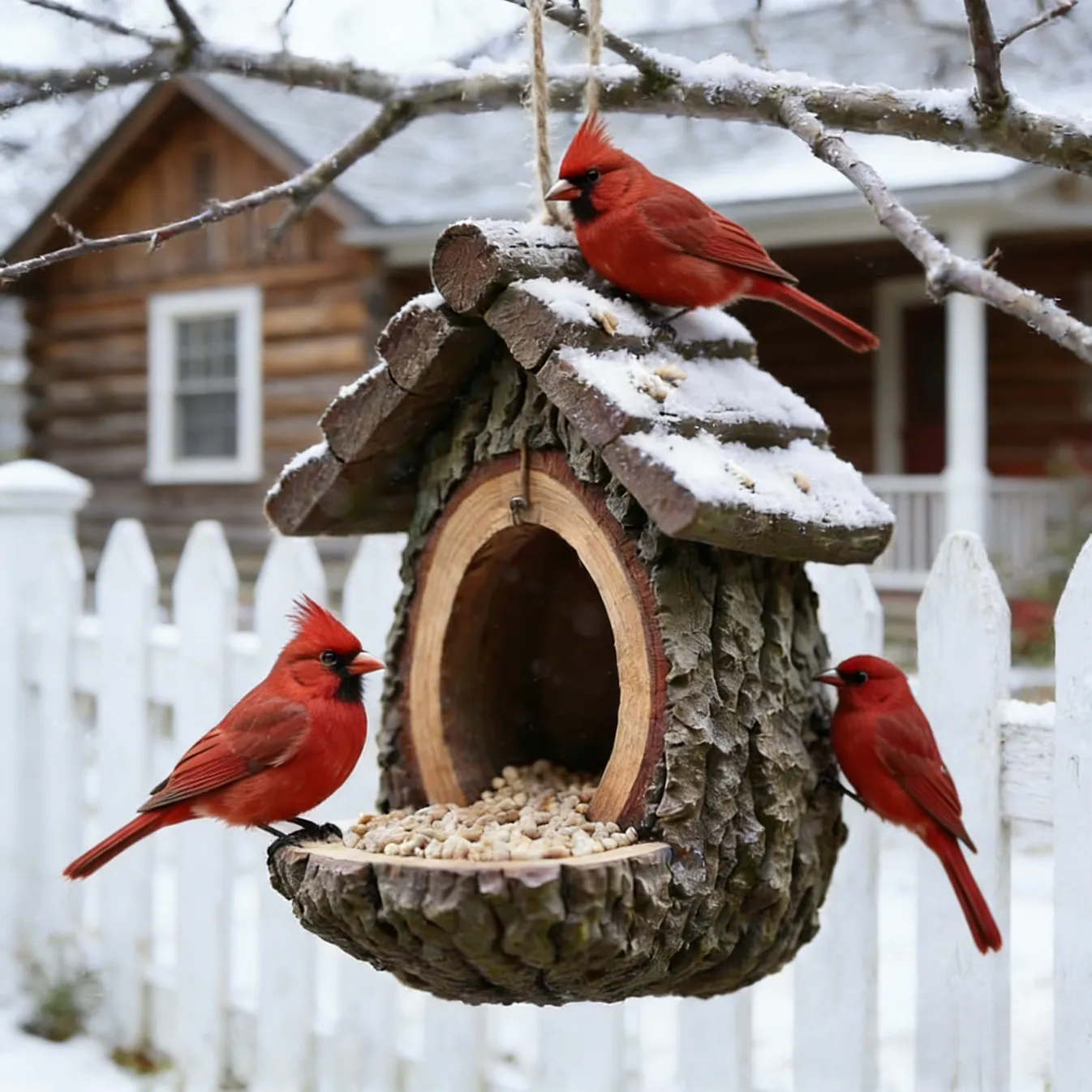 Vintage Treehouse Shape Bird Feeder