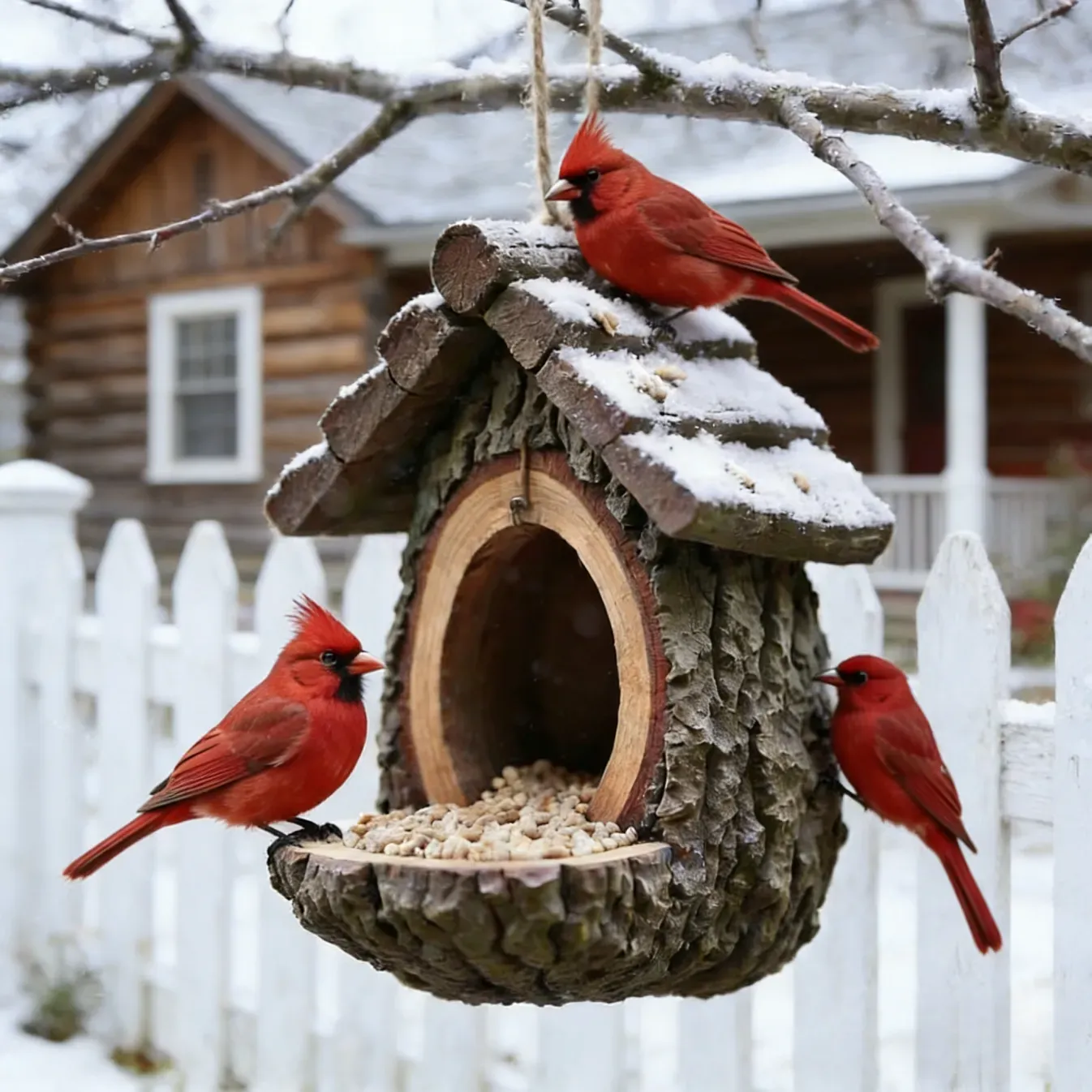 Vintage Treehouse Shape Bird Feeder