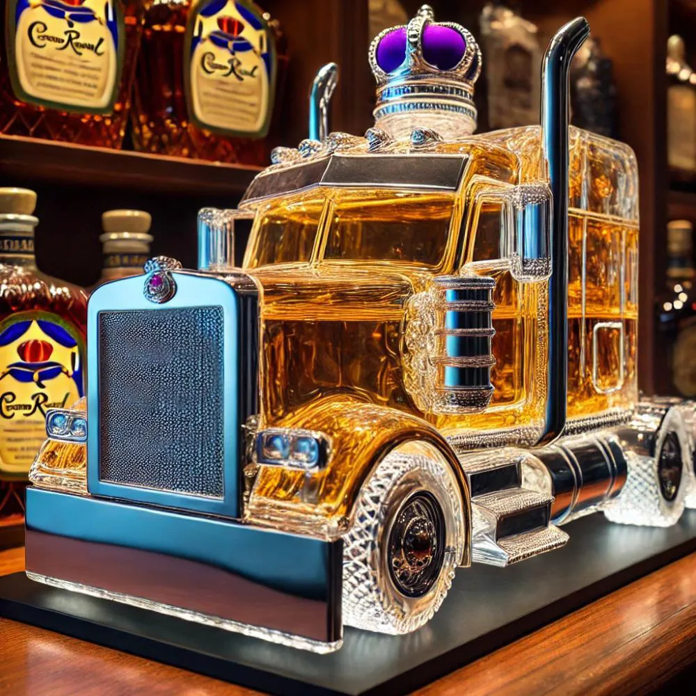 Semi Truck Whiskey Bottle