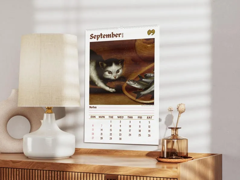 Weird cats in renaissance 2026 Wall Calendar