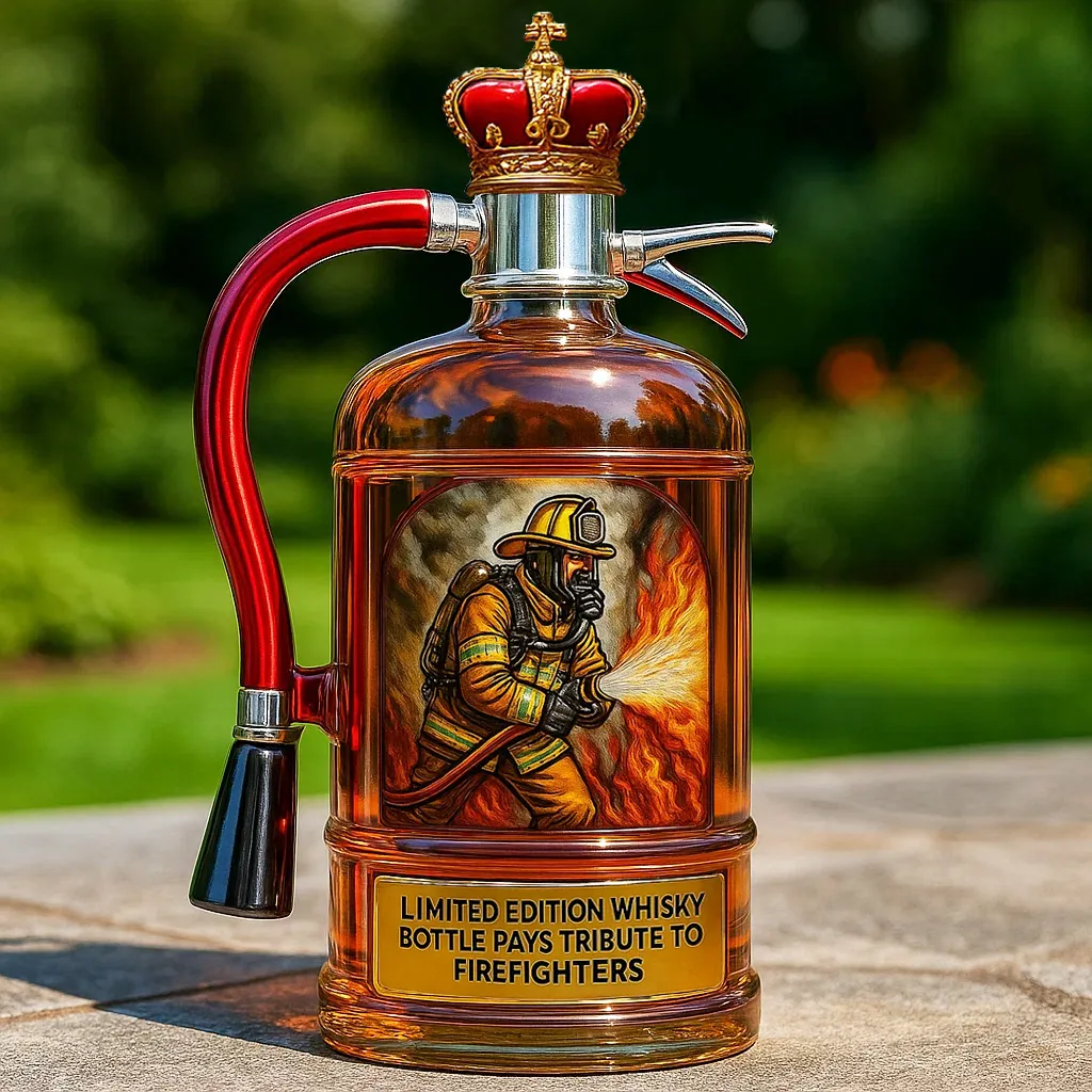 Limited Edition Fire Extinguisher Whisky Bottle Pays Tribute to Firefighters