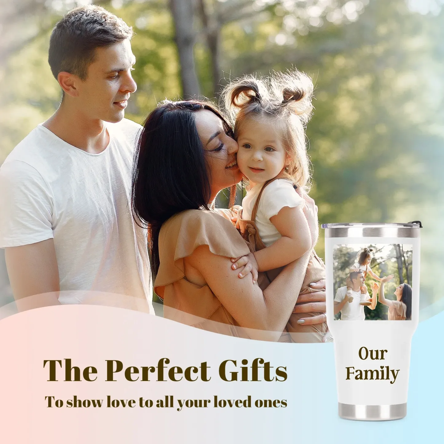 Customized Gift 30 oz Tumbler with Picture, Text, Name, Logo