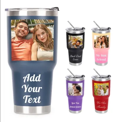 Customized Gift 30 oz Tumbler with Picture, Text, Name, Logo