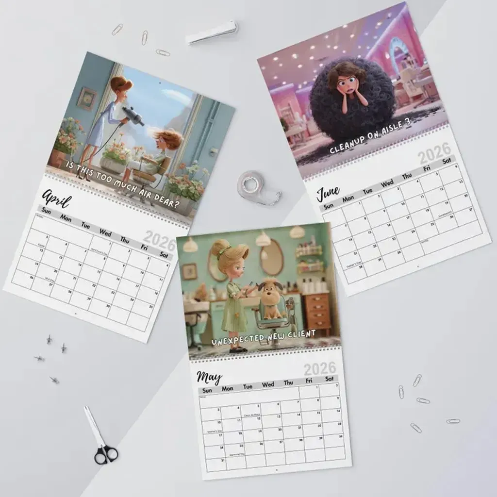 🏆NEW YEAR SALE 49% OFF💇📅 2026 Snip & Giggle Stylist Humor Calendar