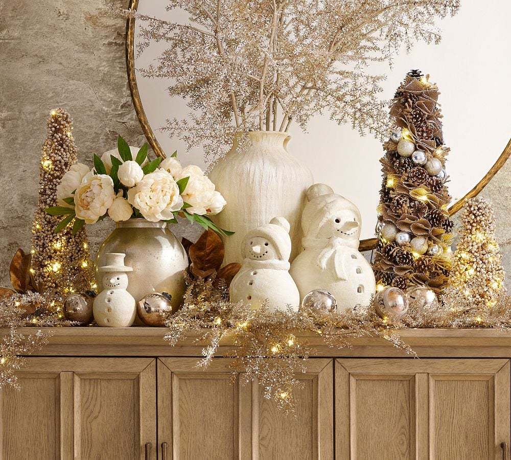 🎅BUY 2 GET 1 Christmas Bestsellers ⛄ Handmade Terracotta Snowman Figurines 