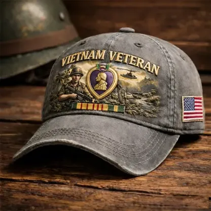 ✨Crafted by Hand Embroidery-Vietnam Veteran Commemorative Cap(✝️Keep Their Memory Alive)