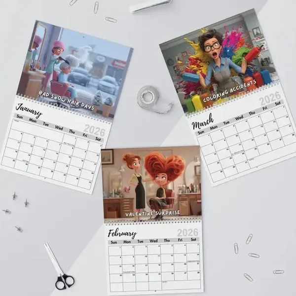 🏆NEW YEAR SALE 49% OFF💇📅 2026 Snip & Giggle Stylist Humor Calendar