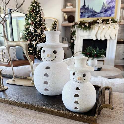 🎅BUY 2 GET 1 Christmas Bestsellers ⛄ Handmade Terracotta Snowman Figurines 
