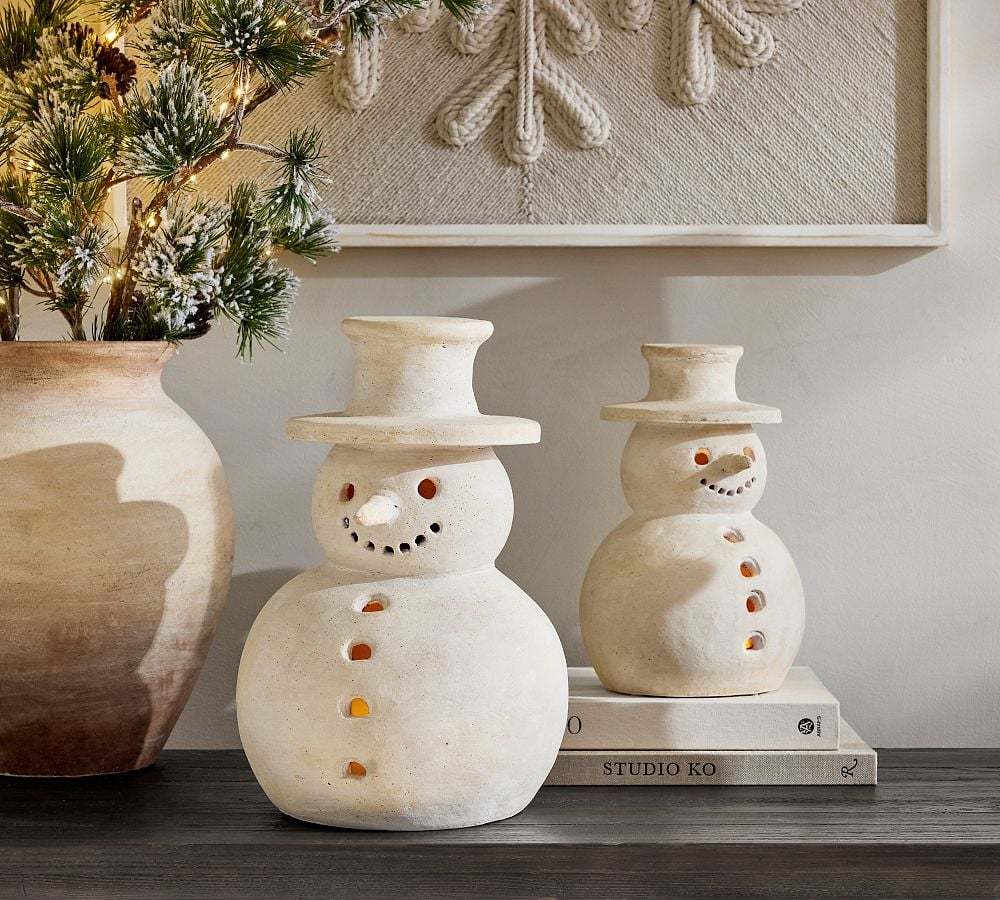 🎅BUY 2 GET 1 Christmas Bestsellers ⛄ Handmade Terracotta Snowman Figurines 