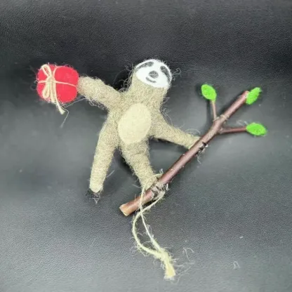 Wool Felt Christmas Sloth Ornaments – Your New Holiday Besties!