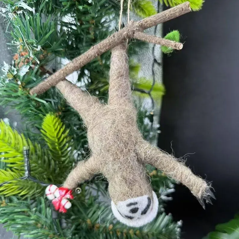 Wool Felt Christmas Sloth Ornaments – Your New Holiday Besties!