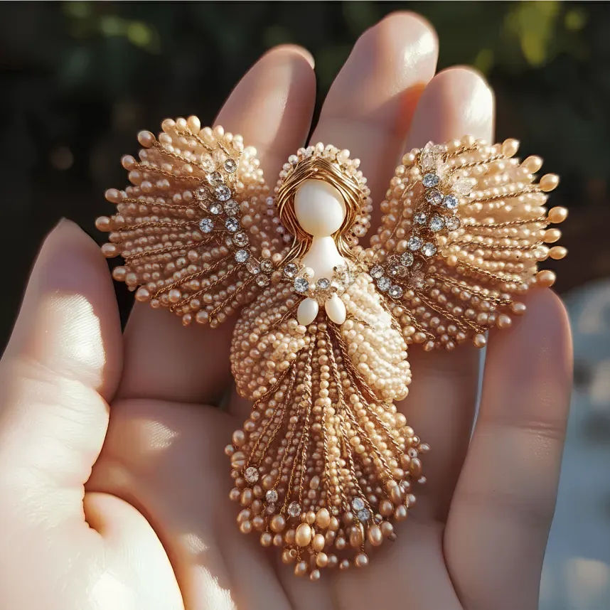 🔥LAST DAY 50% OFF💖Handmade Pearl Angel Brooch