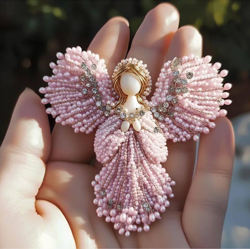 🔥LAST DAY 50% OFF💖Handmade Pearl Angel Brooch