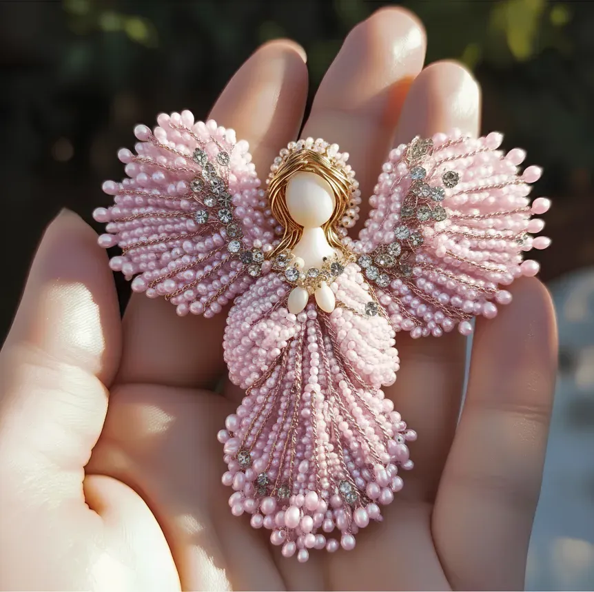 🔥LAST DAY 50% OFF💖Handmade Pearl Angel Brooch
