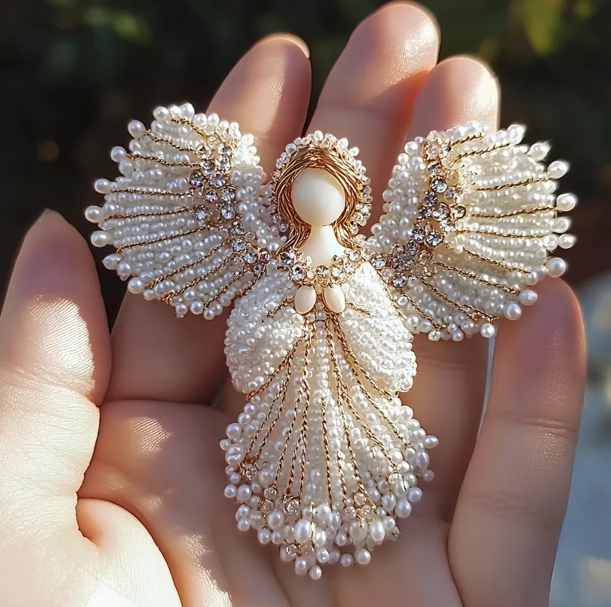 🔥LAST DAY 50% OFF💖Handmade Pearl Angel Brooch
