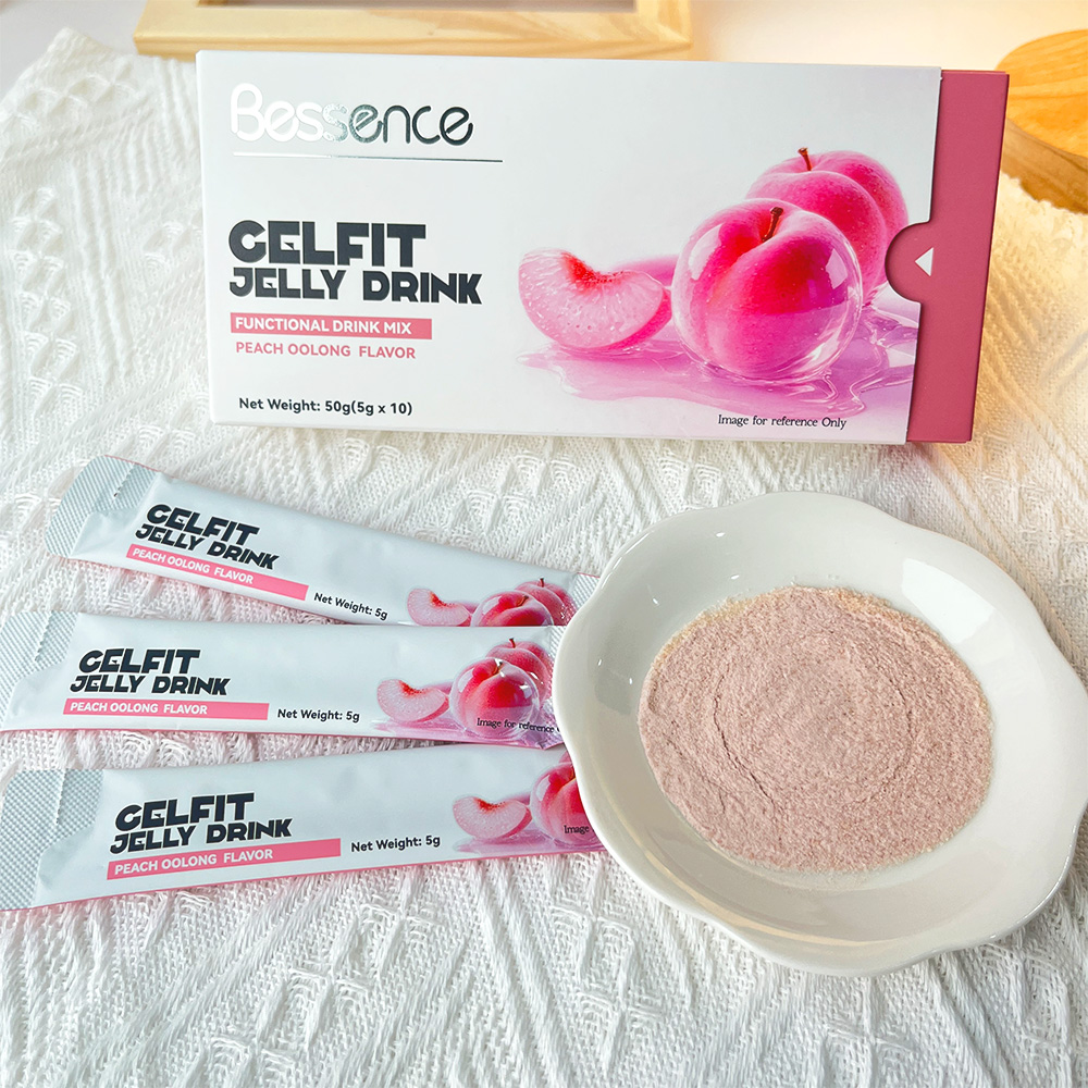 Bessence Gelfit Jelly Drink Peach Oolong Flavor 10 Packs Multi-Fruit Prebiotic Natural Vitamin C Fiber Energy Beverage Low-Calorie High-Fiber Nutrient Drink