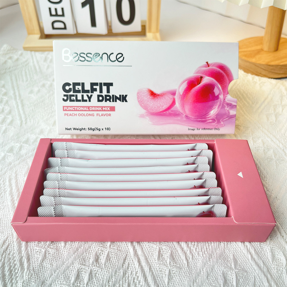 Bessence Gelfit Jelly Drink Peach Oolong Flavor 10 Packs Multi-Fruit Prebiotic Natural Vitamin C Fiber Energy Beverage Low-Calorie High-Fiber Nutrient Drink