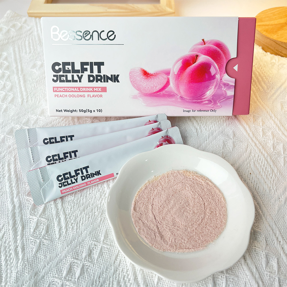 Bessence Gelfit Jelly Drink Peach Oolong Flavor 10 Packs Multi-Fruit Prebiotic Natural Vitamin C Fiber Energy Beverage Low-Calorie High-Fiber Nutrient Drink